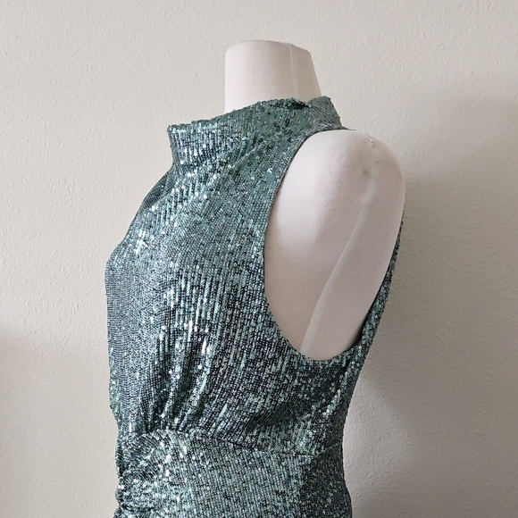 Jigsaw Green Sequin Halter Dress - Picture 9 of 11